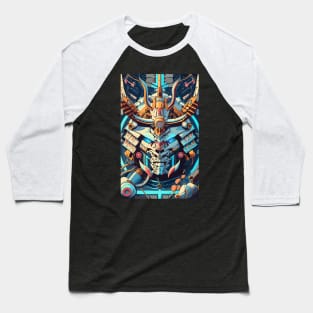 Mecha Oni Samurai Mask Baseball T-Shirt